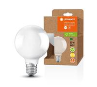 LEDVANCE Lampe à économie d'énergie à LED, globe dépoli, E27, blanc chaud (3000K), 4 watts, remplace une ampoule de 60W, très efficace et économe en énergie, pack de 6