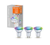LEDVANCE Lampe à réflecteur LED intelligente avec technologie WiFi, base GU10, couleur de la lumière variable (2700-6500K), couleurs RVB variables, dimmable, remplacement 32W, SMART+ SPOT RVB,lot de 3
