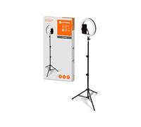 LEDVANCE Lampe circulaire à LED avec support 2100mm avec connexion USB, 120 LEDs dimmable, 3000-5800k, 10W-400-500 Lm, 190mm, Lampe circulaire pour téléphone portable, maquillage