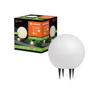 LEDVANCE Lampe d’extérieur ENDURA HYBRID BALL, lampe hybride, 2W, 180lm, ton blanc chaud, température de couleur 3000K, blanc, plastique, IP44 et IP67, fonctionnement solaire et réseau