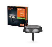 LEDVANCE Lampe d’extérieur ENDURA STYLE ROUND WALL, 1,2W, 60lm, gris foncé, éclairage indirect, batterie rechargeable, IP65, température de couleur 3000K, ton blanc chaud