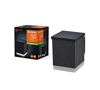 LEDVANCE Lampe d’extérieur ENDURA STYLE SOLAR QUADRO WALL, 0,5W, 50lm, applique murale, gris foncé, éclairage indirect, batterie rechargeable, IP44, température de couleur 3000K, ton blanc chaud