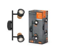 Ledvance Lampe De Plafond LED 2 Spots Mural Décor Cintre Kork Noir 2 x 3,4W GU10