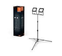 LEDVANCE Lampe de travail LED portable pour applications extérieures, Worklight Value avec trépied pliable et 2x projecteurs 30W, blanc lumière du jour (6500K), gris foncé, 1 pièce