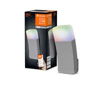 LEDVANCE Lampe d'extérieur LED intelligente pour le mur avec technologie WiFi, lumière pour l'extérieur, couleurs RVB modifiables, argent. Aluminium, Compatible avec Google et Alexa Voice Control