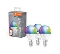 LEDVANCE Lampe LED intelligente avec technologie WiFi, E14-base, optique dépolie ,Couleurs RGBW modifiables, couleur de lumière modifiable (2700K-6500K), 470 Lumen,Remplacement de 40W-Ampoules 3-Pack