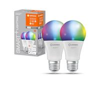 LEDVANCE Lampe LED intelligente avec technologie WiFi, E27-base, optique dépolie,Couleurs RGBW modifiables, couleur de lumière modifiable (2700K-6500K), 806 Lumen,Remplacement de 60W-Ampoules 2-Pack