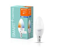 LEDVANCE Lampe LED Smart avec Bluetooth, E14, dimmable, couleur variable (2700-6500K),remplace les lampes à incandescence de 40W, contrôlable avec Google et Alexa, SMART+ BT Candle TW,1-pack