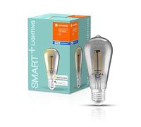 LEDVANCE Lampe LED Smart avec Bluetooth, E27, dimmable, blanc chaud (2700K), remplace les lampes à incandescence de 44 W, contrôlable avec Google et Alexa, SMART+ BT Filament Edison Dim, 1-pack