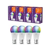 LEDVANCE Lampe Smart+ avec technologie ZigBee, 9W, A60, dépolie, culot B22D, couleur de lumière RGBW accordable, 806lm, pack de 4