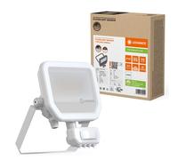 Ledvance Projecteur LED Aluminium Blanc 17W 2400lm 100D - 840 Blanc Froid | IP65 - Détecteur De Mouvement Et De Lumière - Symétrique