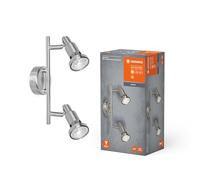 LEDVANCE LED Projecteur de haute qualité à 1 flamme en aluminium, adapté aux murs et plafonds intérieurs, source de lumière GU10 remplaçable incluse, blanc chaud (2700K), 3W, LED SPOT GU10 1x3W