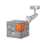 LEDVANCE LED Projecteur, projecteur de haute qualité à 2 flammes en aluminium, adapté aux murs et plafonds intérieurs, lampes GU10 remplaçables incluses, blanc chaud (2700K), 3W, LED SPOT GU10 2x3W