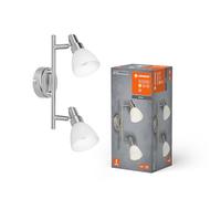 LEDVANCE LED Projecteur, projecteur de haute qualité à 2 flammes en aluminium, adapté aux murs et plafonds intérieurs, lampes G9 2W remplaçables incluses, blanc chaud (2700K), LED SPOT G9 2x2W