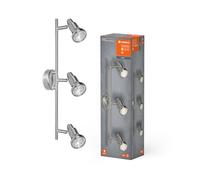 LEDVANCE LED Projecteur, projecteur de haute qualité à 3 flammes en aluminium, adapté aux murs et plafonds intérieurs, lampes GU10 remplaçables incluses, blanc chaud (2700K), 3W, LED SPOT GU10 3x3W