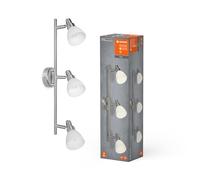 LEDVANCE LED Projecteur, projecteur de haute qualité à 3 lampes en aluminium, adapté aux murs et plafonds intérieurs, lampes G9 remplaçables 2W incluses, blanc chaud (2700K), LED SPOT G9 3x2W