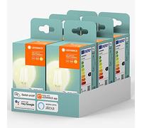 LEDVANCE LED Smart E27 | Bluetooth | blanc chaud | lumière gradable | compatible avec Amazon Alexa et Google Assistant | contrôlable via l'application LEDVANCE | pack de 6