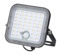 LEDVANCE LED-Solar-Außenleuchte Endura Outdoor schwarz mit Flutlicht und Solar-Panel, 5 m langes Kabel, mit Fernbedienung und PIR-Bewegungsmelder, 10 W, 1400 lm, 840, 4000 K Lichtfarbe