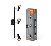 LEDVANCE LED SPOT GU10 3 x 3,4W, 690lm, noir, température de couleur 2700K, ton blanc chaud, design intemporel, ampoule LED remplaçable, idéal pour l’intérieur, CRI 90, têtes réglables