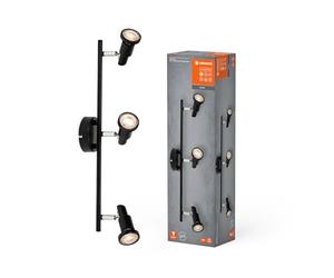 LEDVANCE LED SPOT GU10 3 x 3,4W, 690lm, noir, température de couleur 2700K, ton blanc chaud, design intemporel, ampoule LED remplaçable, idéal pour l’intérieur, CRI 90, têtes réglables