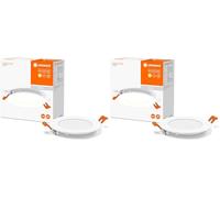 LEDVANCE LED SPOT INTEGRATED SLIM Ø12cm, spot encastré pour l'intérieur, 8W, température de couleur 3000K, 550 lumen, 240V, design plat et moderne, dispositif de fixation, blanc (Lot de 2)