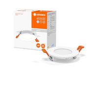 LEDVANCE LED SPOT INTEGRATED SLIM Ø8,5cm, spot encastré pour l'intérieur, 4.5W, température de couleur 6500K, 240 lumen, 240V, design plat et moderne, dispositif de fixation, blanc