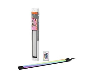 LEDVANCE Linear Edge Sensor high-voltage under-cabinet light w. RGBW technology, 30 cm, RGBW colours selectable, dimmable, 8 W, 460 lm, 3,000 K, warm white, black aluminium, IP20, w. remote control