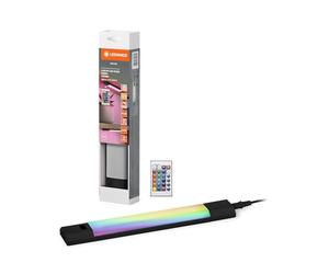 LEDVANCE Linear Edge Sensor high-voltage under-cabinet light w. RGBW technology, 30cm, RGBW light colours selectable, dimmable, 4W, 230lm, 3,000K, warm white, black aluminium, IP20, w. remote control