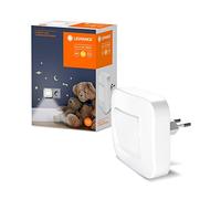 LEDVANCE Nightlux Lunetta Hall Argent, lumière d'ambiance pour la prise de courant, assure un éclairage d'ambiance sûr dans l'obscurité, avec capteur de lumière du jour