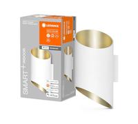 LEDVANCE ORBIS CYLINDRO SMART+ Wi-Fi luminaire, luminaire mural intérieur LED à gradation, 12W, température de couleur 3000-6500K, 600 lumens, noir/cuivre, cylindre avec découpes asymétriques, 20x12cm