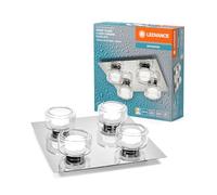 LEDVANCE ORBIS Flame applique et à LED, chrome, 22W, 1400lm, 3000/4000K, réglabvia interrupteur mural (blanc froid et blanc chaud), protection IP44 contre les corps étrangers et les projections d'eau