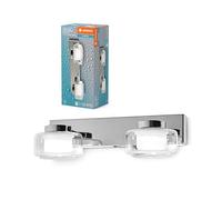 LEDVANCE ORBIS Flame applique et avec LED, chrome, 11W, 700lm, 3000/4000K, réglabvia interrupteur mural (blanc froid/blanc chaud), protection IP44 contre les corps étrangers et les projections d'eau