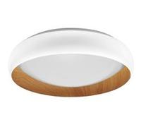 LEDVANCE ORBIS Livia LED avec anneau en métal - décor blanc/bois - 24W - 1200lm - 3000K - 430mm - 830 blanc chaud convivial - dimmabsur 3 niveaux par clic - IP20 - vis/chevilles incluses} Blanc G
