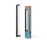 LEDVANCE ORBIS Tube Spiegel-/Wandleuchte mit LED, gefrostetes Glas/schwarz, 12W, 1100lm, dimmbar, 3000/4000K über Wandschalter einstellbar, 60cm Durchmesser, IP44 Schutz vor Fremdkörpern/Spritzwasser