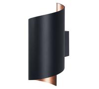 LEDVANCE ORBIS TWIST SMART+ Wi-Fi luminaire, applique LED à gradation, 12W, température de couleur de 3000 - 6500K, 600 lumen, combinaison de couleurs noir/cuivre, forme cylindrique renversée, 23x12cm