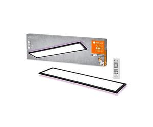 LEDVANCE Plafonnier LED noir, 30W, 1700LM, 3000-6500K, 100x25 cm, applique à gradation, technologie RGB, Smart+Planon, contrôlable via une application ou un assistant vocal comme Alexa ou Google