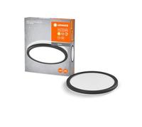 LEDVANCE Plafonnier ORBIS Ultra Slim 235mm, noir, 15W, 1640lm, lumière blanche chaude homogène (3000K) + rétro-éclairage, gradation en trois étapes via interrupteur mural, ultra-slim, protection IP20