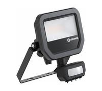 Ledvance Projecteur LED Aluminium Noir 8W 1100lm 100D - 830 Blanc Chaud | IP65 - Détecteur De Mouvement Et De Lumière - Symétrique