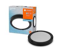 LEDVANCE SALLETS Classic Round Round Bathroom plafond lampe de 280 mm, noirs, E27 Sockets, peut être équipé d'une lampe intelligente, de fabrication de haute qualité, de forme de cylindre, IP44