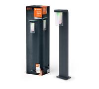 LEDVANCE SMART+ CASCADE 80CM Post - lampadaire LED gradable gris foncé pour l'extérieur en aluminium, contrôle des couleurs RVB, 10 W, 3000 K blanc chaud, 420 lumen, IP44
