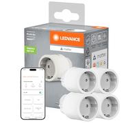 LEDVANCE SMART+ Indoor Plug, Prise intelligente avec Matter over WiFi, pour l'intégration d'appareils conventionnels dans la maison intelligente, compatible avec Alexa, Google& Apple, blanc, pack de 4