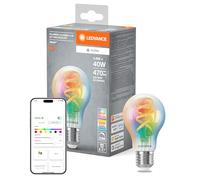 LEDVANCE SMART+ MATT LED lampe, compatible avec Google, Alexa, Apple, Glass blanc, 4,8W, 470LM, E27, Couleur Lumière et Lumière blanche, avec Vocal Control, jusqu'à 15 000 HRs, 1-Pack