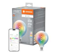 LEDVANCE SMART+ MATT LED lampe, compatible avec Google, Alexa, Apple, Glass blanc, 4,8W, 470LM, E27, Couleur Lumière et Lumière blanche, avec Vocal Control, jusqu'à 15 000 HRs, 1-Pack