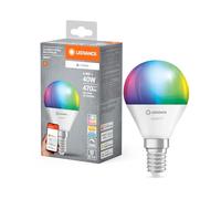 LEDVANCE SMART+ MATT LED lampe, compatible avec Google, Alexa, Apple, White Frost Optics, 4.9W, 470LM, E14, Color Light & White Light, avec Vocal Control, jusqu'à 20 000 HRs, 1-Pack