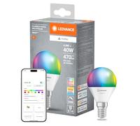 LEDVANCE SMART+ MATT LED lampe, compatible avec Google, Alexa, Apple, White Frost Optics, 4.9W, 470LM, E14, Color Light & White Light, avec Vocal Control, jusqu'à 20 000 HRs, 1-Pack