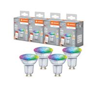 LEDVANCE SMART+ MATT LED Reflector Lamp, compatible avec Google, Alexa, Apple, Glass, 4.9W, 350LM, GU10, Couleur Lumière et Lumière blanche, avec Vocal Control, jusqu'à 20 000 HRs, 4-Pack