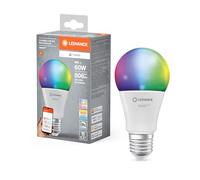 LEDVANCE SMART+ Matter LED lampe, compatible avec Google, Alexa, Apple, White Frost Optics, 9W, 806LM, E27, Couleur Lumière et Lumière blanche, avec contrôle vocal, jusqu'à 20 000 HRs de vie, 1-Pack