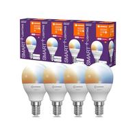 LEDVANCE SMART+ mini boule avec technologie ZigBee P40 E14 Blanc accordable 2700-6500K, pack de 4
