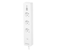 LEDVANCE Smart Plug WiFi, bandeau de prises triple avec protection contre les surcharges et les surtensions, y compris les connexions USB, contrôlable via l'application WiFi, Alexa et Google