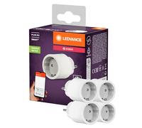 LEDVANCE SMART+ Prise intelligente pour intérieur avec technologie ZigBee, intègre des appareils conventionnels dans la maison intelligente, compatible avec Alexa ou Google, blanc, pack de 4